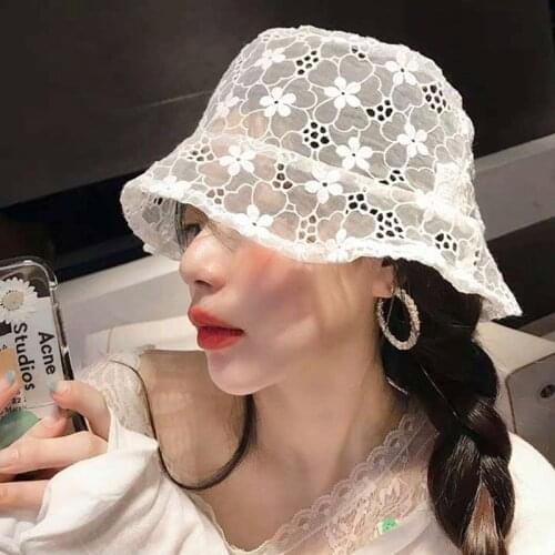 Soft Lace Flowers Wide Brim Sun Hat Floppy Summer Hat Lace Ladies Hat Fisherman Hat Casual Hat Sun Hat