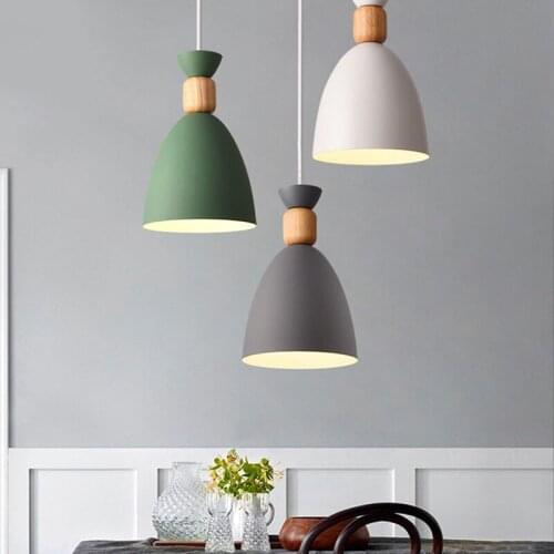 Nordic Macaron Creative pendant light LED E27 Hanging Pendant Light Living room pendant Lamp Single head Suspension Lamp AC220V
