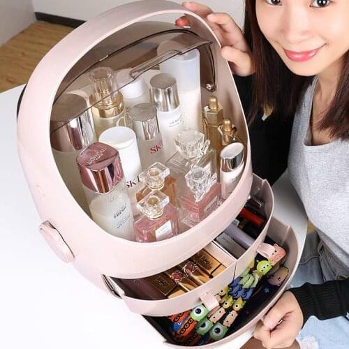 Womens jewelry Cosmetic Storage Box Transparent Acrylic Flip Drawer Bathroom Storage Box Bathroom Accessories