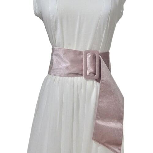 Luxury Autumn Winter Wide Waist Belts for Women Solid Color Harajuku Belt Female Waistband Square Buckles Fashion Cashmere