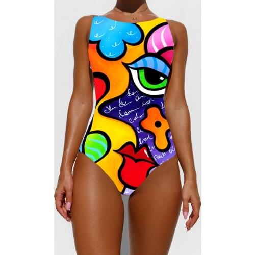 Women Swimwear One Pieces Swimsuit Female Monokini Swimming Suits Bathing Suits Print Swimsuits For Women Swimwear Beach