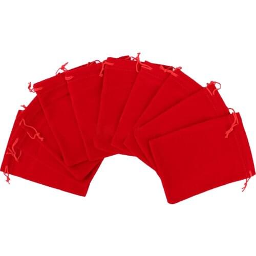 100pcs Red Black Velvet Drawstring Bags Wedding Xmas Party Favor Gift Pouch