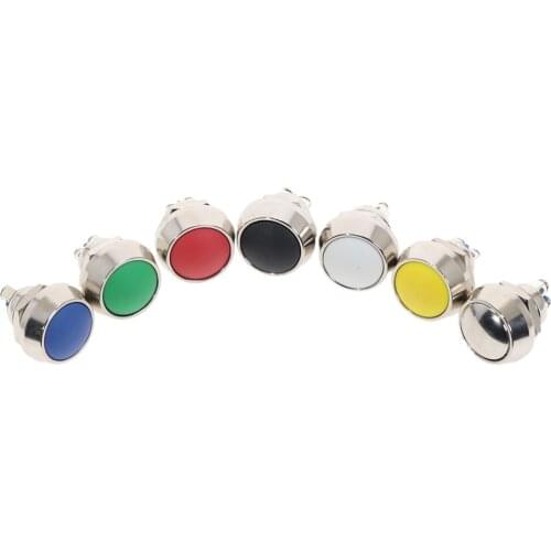 12mm Momentary Push Button Switch Colored switches Spherical Stainless Steel Car Modification Horn Doorbell Switch