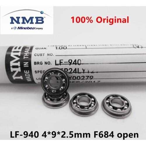 20pcs/100pcs Japan NMB Minebea high speed flange bearing LF-940 4*9*2.5mm F684 open precision miniature ball bearings