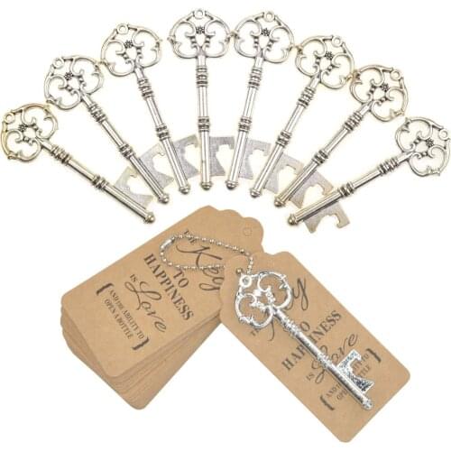 20pcs Nordic creative bronze key corkscrew vintage wedding gift decoration pendant party party gift corkscrew keychain