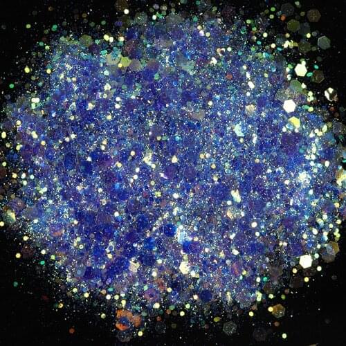 50g Rainbow Nail Art Glitter Chameleon Sequins Shiny Mermaids Mix Hexagon Shape Flakes Slices Nail Accessories Manicure Supplies