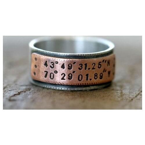 925 STERLING SILVER ROZ AND SILVER COLOR COORDINATE WEDDING RING