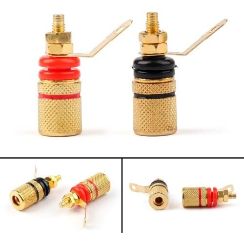 Areyourshop 4mm 307 Gold Plated Terminal Binding Post Banana Plug Jack Socket Connector 2/10PCS Wholesale Connector