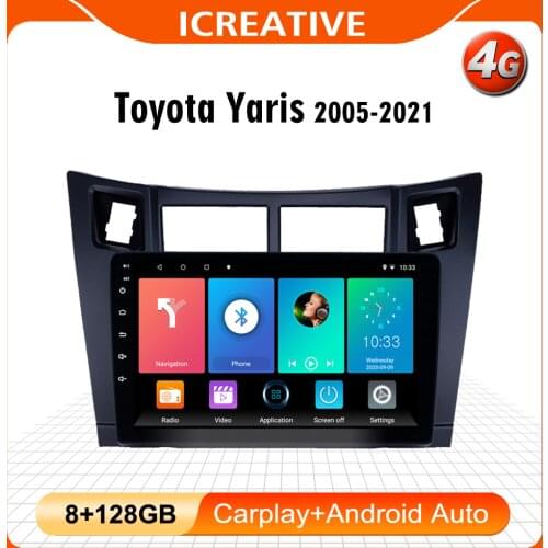 Double Din Car Stereo Multimedia Video Player Android Navigation GPS FM For Toyota Yaris 2008 2009 2010 2011 Head Unit