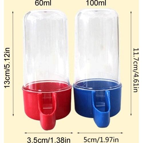 2 Pcs Bird Feeder and Drinker Set Clear Plastic Seed and Water Dispenser Large HX6D