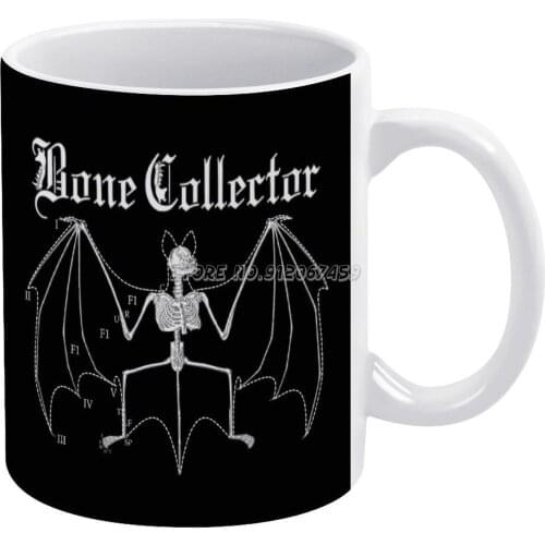 Bone Collector Coffee Mugs Porcelain Mug Cafe Tea Milk Cups Drinkware Mugs for Fathers Day Gifts Bat Bat Skull Bat Skeleton Skul