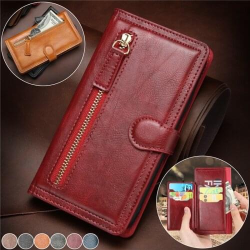 Leather Wallet Card Case For Samsung Galaxy S10 S20 S21 Ultra Note 20 10 Cover for iPhone SE 2020 12 11 Pro XS Max XR X 8 7 Plus