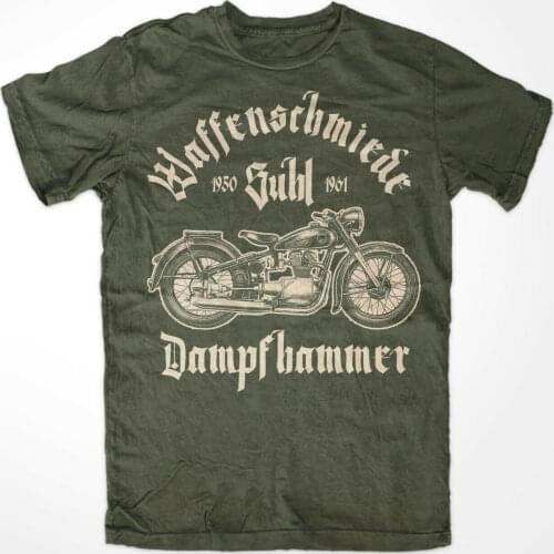 Weapons Wrought Steel 2 Men T-Shirt Olive S51 S50 Schwalbe GDR Wheel Simson 425 Shirt Short Casual COTTON