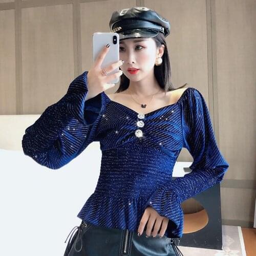 Women New 2021 Autumn Winter Sexy V-Neck Long Sleeves Slim Base Casual Shirt Female Fashion Button Office Tops Blouses Spring