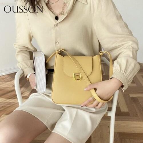 OUSSON 2021 New Design Leather Large Capacity Bucket Bag Fashion Messenger Bag Multifunctional Shoulder Bag For Women