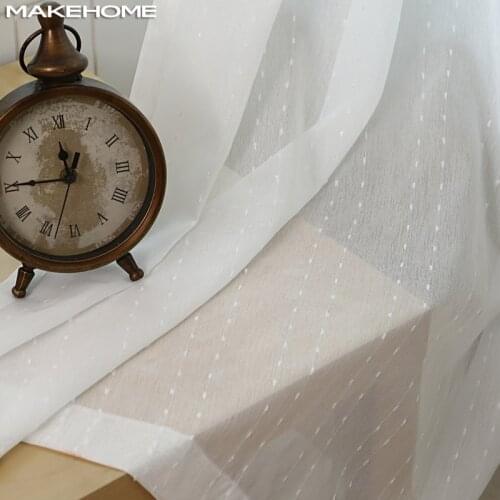 White Dots Window Curtain For Kids Bedroom Kitchen Striped Sheer Tulle Curtains Panel living Room Voile Curtains