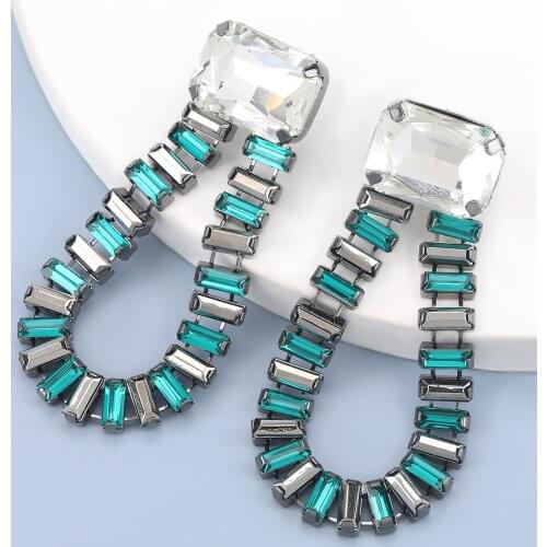 Pauli Manfi 2020 Fashion Simple Metal Glass Acrylic Geometric Earrings Womens Popular Party Jewelry Accessories