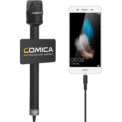 Comica HRM-S Handheld Microphone Reporter Phone Interview Video Mic for iPhone XS 11 MAX Samsung S10 Huawei xiaomi Smartphones
