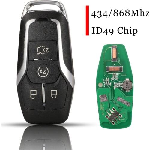 Jingyuqin 5pcs 4 Button Remote Control Key Fob 433.92/434MHZ 868Mhz ID49 Chip For Ford Mustang Edge Explorer Fusion Mondeo Kuka