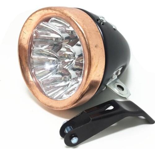 Q039 Free shipping retro bike riding supplies battery LED lights / LED bike headlight / bicycle light copper / front headlights