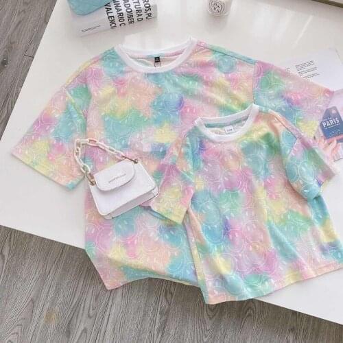 Printed Shirt for Kids 2021 Summer Clothes Childrens Tops Tees Short Sleeve Casual T Shirt O-Neck Loose Shirt for Boy & Girl
