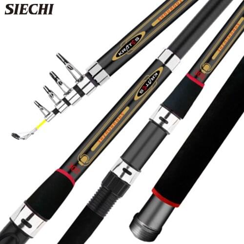 SIECHI 2021 NEW Portable Rock Carp Telescopic Sea Fishing Rod Spinning carbon fiber wooden Ultralight super hard