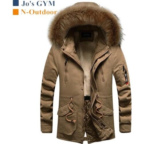 Warm Winter Thick Hooded Velvet Jacket Men Cold Resistance Comfortable Multi Pocket Coat Med-Long Softshell Windproof Waterproof