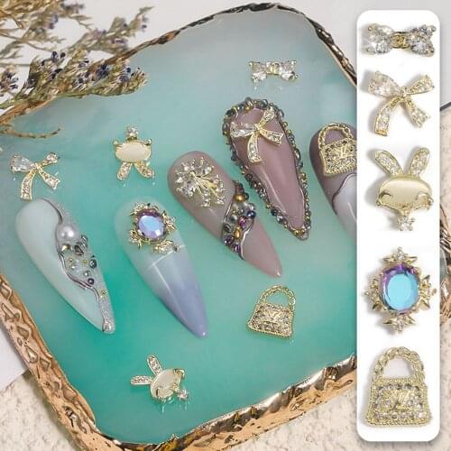 Nail Art Zircon Jewelry Bowknot Tie Cute Rabbit Glitter Fashion Nail Diamond Decoration Super Flash Luxury Nail Art Rhinestone