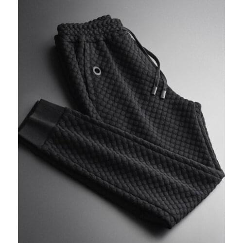 Thicken Man Luxury 3d Dot Design Ankle-length Plus Size 3XL 4XL Autumn Drawstring Waist Casual Pants Men