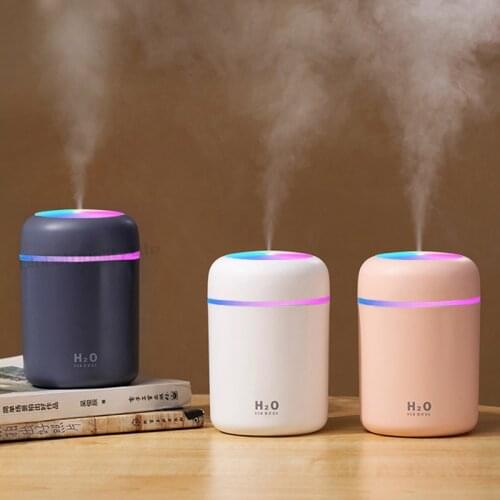 Air Humidifier Portable 300ml Ultrasonic Colorful Night Light Aroma Oil Diffuser Usb Cool Mist Maker Purifier For Car Home