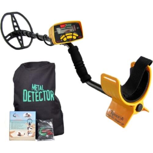 Adult High Sensitivity Waterproof Metal Detector with LCD Display, Adjustable Stem, Green & Yellow