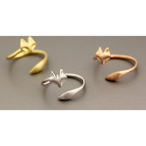 Cute pussy Adjustable Cat Ring Lovely Cat Tail Rings Simple Animal Kitty Rings for women Ladies Wedding lucky blessing jewelry