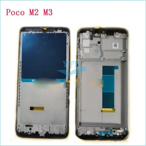 For Xiaomi Mi Poco M2 M3 LCD Front Housing Middle Frame Bezel Chassis Shell For Xiao Mi Pocophone M2 M3 Smartphone Repair Parts