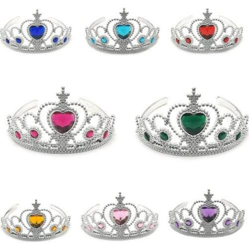 1pc Children Tiara Headdress Headwear Cute Princess Crowns Heart Diamonds Hairband Headdress for Girls Kids Headband Accessories