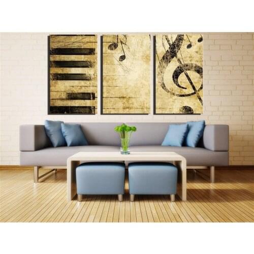 3 Piece Note And PianoS Keys Wall Art Painting Pictures Print On Canvas Music wall Picture For bedroom Home Modern Decoration