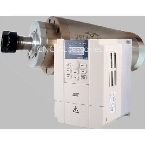 3kw D105mm Woodworking CNC engraving spindle motor AC220V/AC380V with 4 bearings & 4kw BEST VFD Inverter