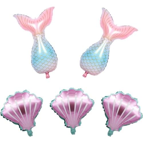 5pcs/set Mermaid Foil Balloons Wedding Decoration Inflatable Balloon Mermaid Theme Birthday Baby Shower Party Supplies Globos