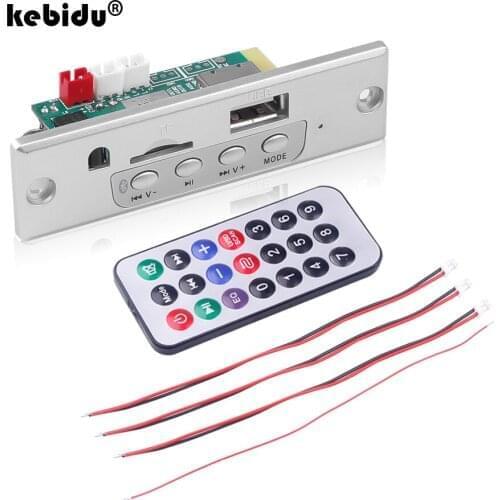 Kebidu 12V Car Audio USB TF FM Radio Module Wireless Bluetooth MP3 WMA Decoder Board Support 2*25W Amplifier with Remote Control