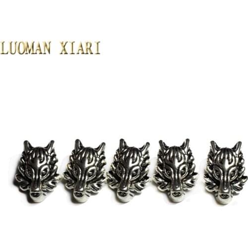 Wholesale 10pcs/20pcs Lot Vintage Silvery Dragon Head Beads Spacers Beads Charms DIY For Jewelry Making Bracelet 13*18 mm