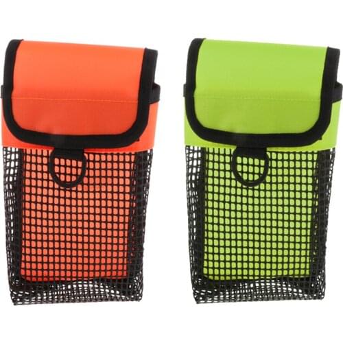 Scuba Diving Bag Finger Spool Reel Pouch SMB Safety Marker with Swivel Clip