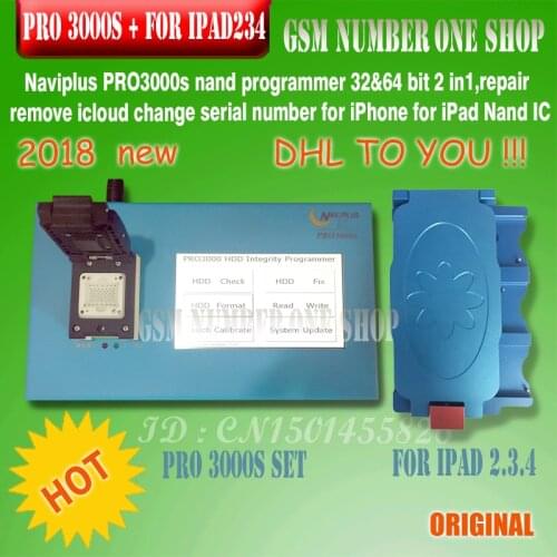 DHL /EMS TO Naviplus PRO3000s nand programmer 32&64 bit 2 in1,repair remove icloud change serial number for iPhone /ipad Nand IC
