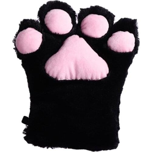 Women Girls Cute Cat Paw Gloves Winter Warm Plush Cartoon Anime Cosplay Mittens