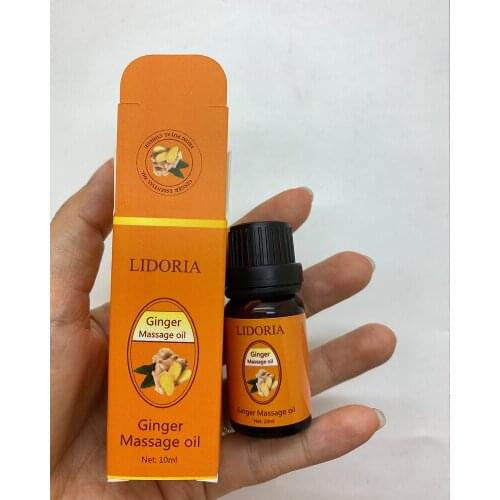 LIDORIA Ginger Essential Oil 10ML Organic Extract Pure Essential Oil Aromatherapy Massage Essential Oil Soothing Body Pressure H