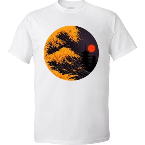 Japan The Great Autumn Wave Fall Graphic Men T Shirts Short Sleeve 100% Cotton Round Neck Mens T-Shirt Family Tops & Tees