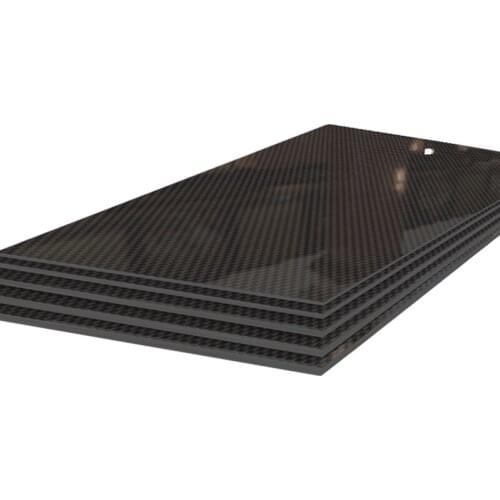 245MM X 250MM Glossy Surface Pure Carbon Fiber Panel Board 0.25mm-6mm Thickness Composite Hardness Material
