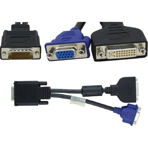 DVI 59 Pins Male to 2 VGA Female Adapter Splitter Cable for High End Video Card 0.2m