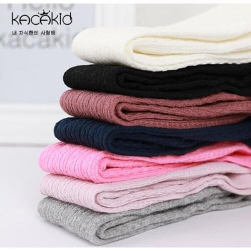 Kacakid 2 Pairs Spring Fall Winter Cotton Solid Open-seat Tights kids 7 Colors Kids Baby Pantyhose Tights Children Girls 0-2 T