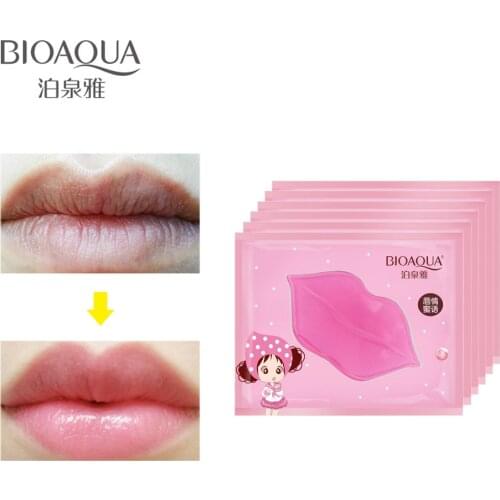 Crystal Collagen Lip Mask Pads Moisture Hyaluronic Acid Lip Patches Anti Wrinkle Plump Lips Masks Repair Lip Care Pink