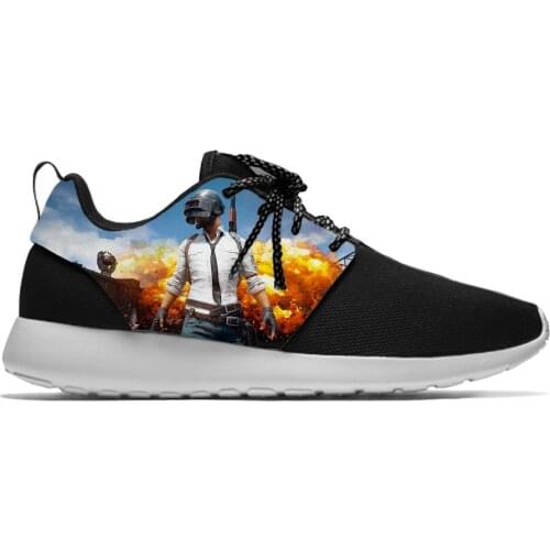 PlayerUnknowns Battlegrounds PUBG Game Cartoon Sport Running Shoes Casual Breathable Lightweight 3D Print Men Women Sneakers