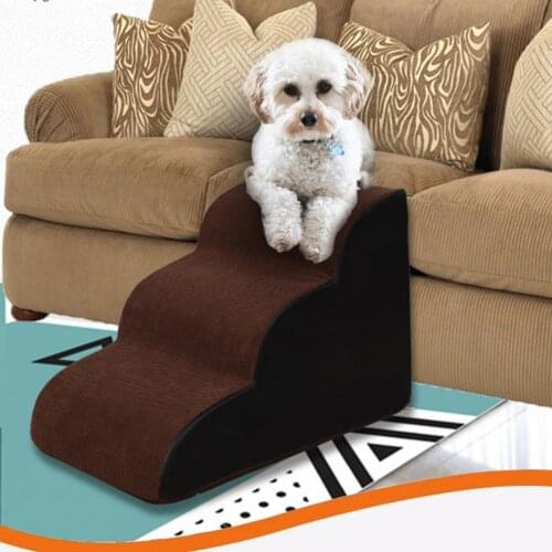 Dog Climbing Ladder 2/3 Step Arc Design Sponge Non-slip Pet Ramp Stairs for Puppy Dog Stairs Pet Cushion Pet Supplies